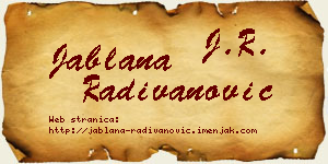 Jablana Radivanović vizit kartica